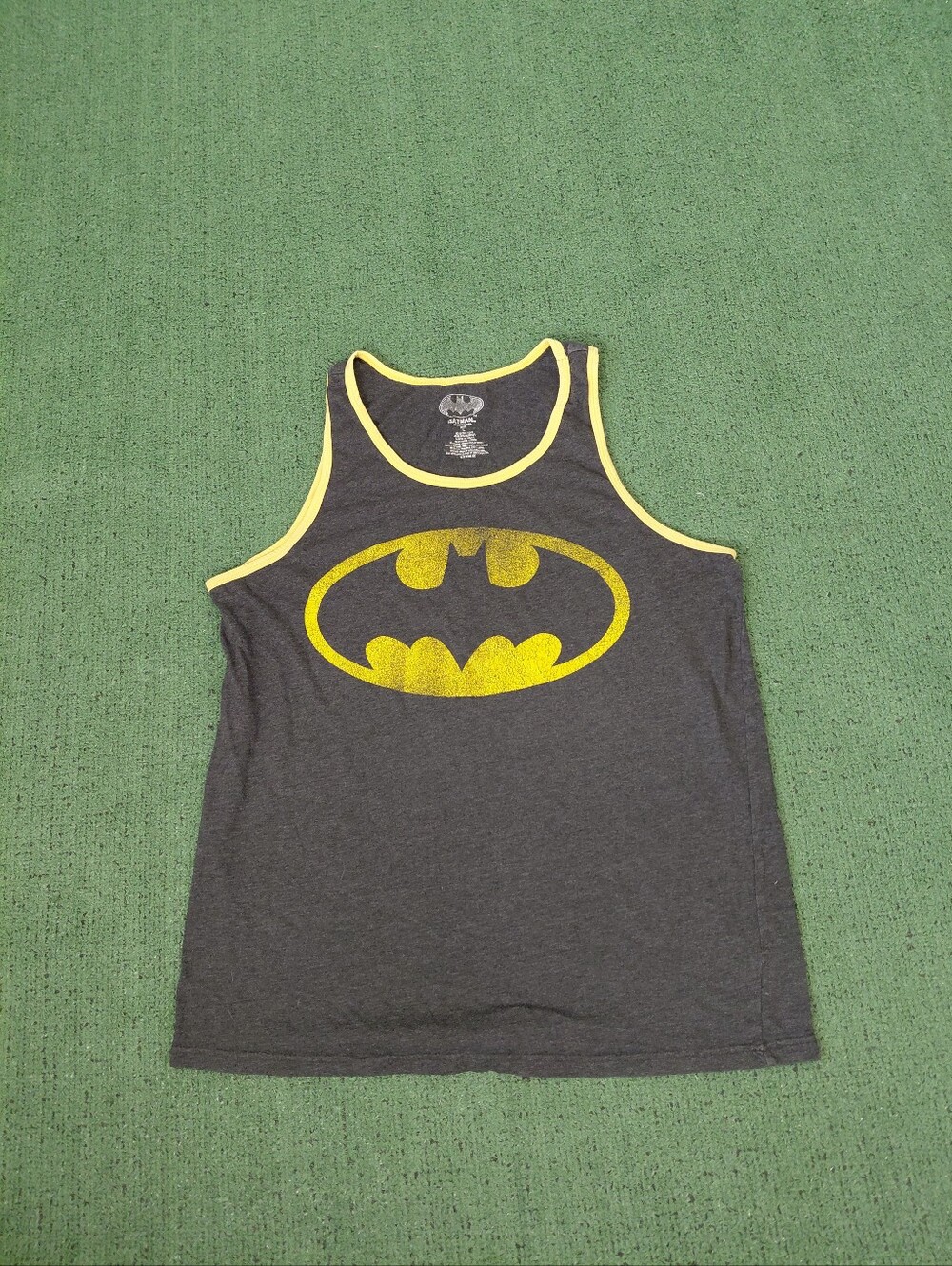 Batman DC Comics Logo Super Hero Black Tank Top Sz Large